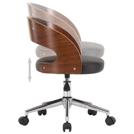 Chaise Pivotante À Manger Noir Bois Courbé Et Similicuir