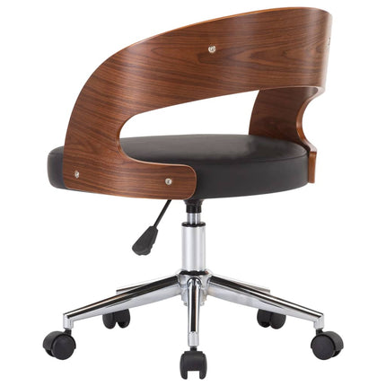Chaise Pivotante À Manger Noir Bois Courbé Et Similicuir