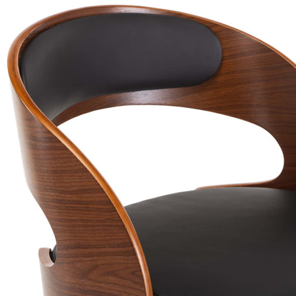 Chaise Pivotante À Manger Noir Bois Courbé Et Similicuir