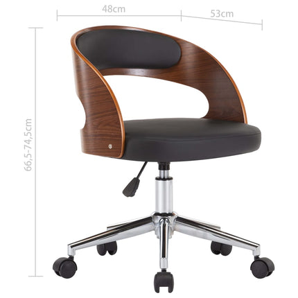 Chaise Pivotante À Manger Noir Bois Courbé Et Similicuir
