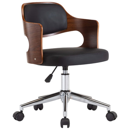 Chaise Pivotante À Manger Noir Bois Courbé Et Similicuir