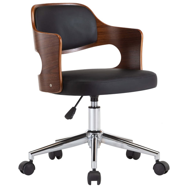 Chaise Pivotante À Manger Noir Bois Courbé Et Similicuir