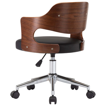 Chaise Pivotante À Manger Noir Bois Courbé Et Similicuir