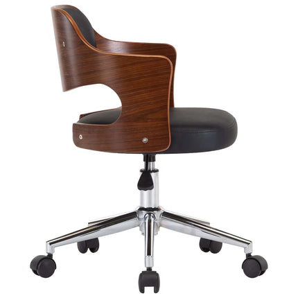 Chaise Pivotante À Manger Noir Bois Courbé Et Similicuir