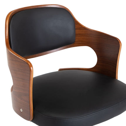 Chaise Pivotante À Manger Noir Bois Courbé Et Similicuir