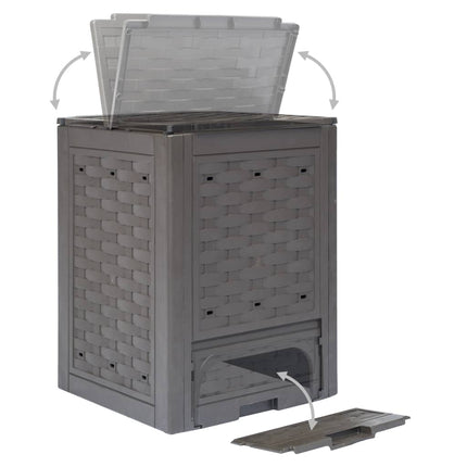 Composteurs De Jardin 2 Pcs 60X60X83 Cm Plastique Rotin