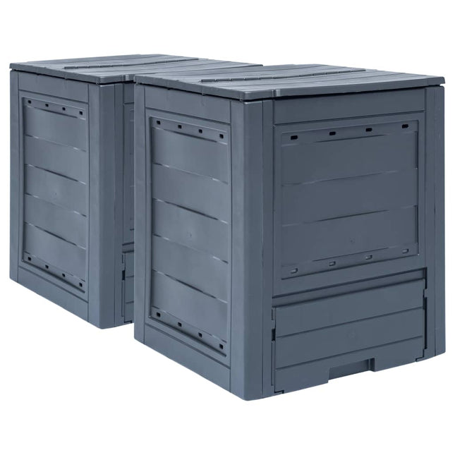 Composteurs De Jardin 2 Pcs Gris 60X60X73 Cm
