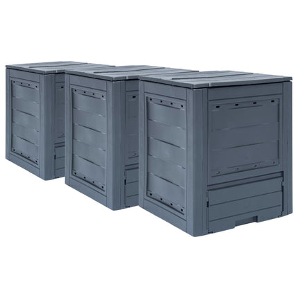 Composteurs De Jardin 2 Pcs Gris 60X60X73 Cm
