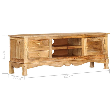 Meuble Tv 120 X 30 X 42 Cm Bois Massif De Manguier