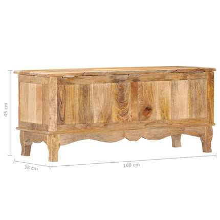 Boîte De Rangement 100X38X45 Cm Bois De Manguier Solide