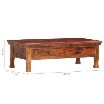 Table Basse 110 X 55 X 35 Cm Bois D'acacia Solide