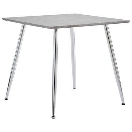 Table De Salle À Manger Béton Et Argenté 80,5X80,5X73 Cm Mdf