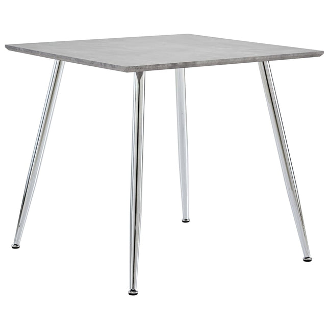 Table De Salle À Manger Béton Et Argenté 80,5X80,5X73 Cm Mdf