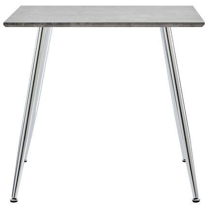 Table De Salle À Manger Béton Et Argenté 80,5X80,5X73 Cm Mdf