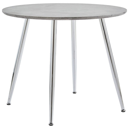 Table De Salle À Manger Béton Et Argenté 90X73,5 Cm Mdf