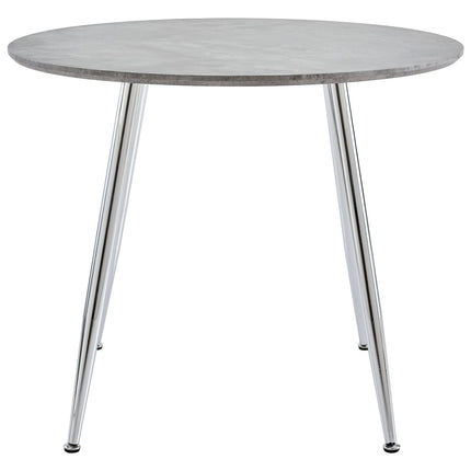 Table De Salle À Manger Béton Et Argenté 90X73,5 Cm Mdf