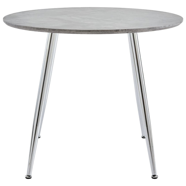 Table De Salle À Manger Béton Et Argenté 90X73,5 Cm Mdf