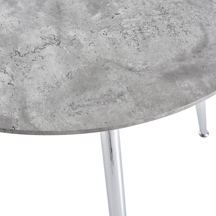 Table De Salle À Manger Béton Et Argenté 90X73,5 Cm Mdf