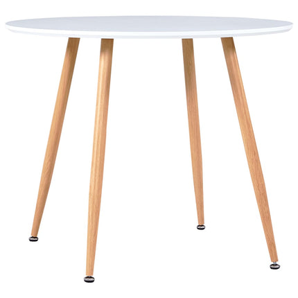 Table De Salle À Manger Béton Et Argenté 90X73,5 Cm Mdf