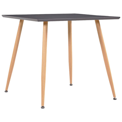 Table De Salle À Manger Béton Et Argenté 80,5X80,5X73 Cm Mdf