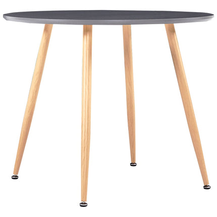 Table De Salle À Manger Béton Et Argenté 90X73,5 Cm Mdf