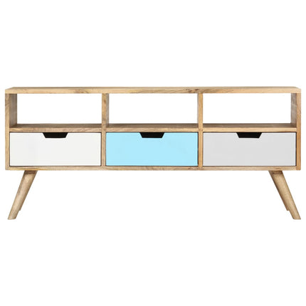 Meuble Tv 110X35X48 Cm Bois De Manguier Massif