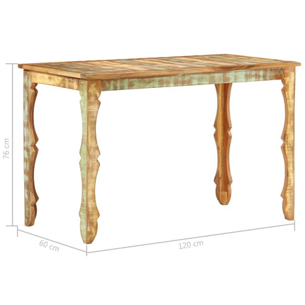 Table De Salle À Manger 120X60X76Cm Bois De Récupération Massif