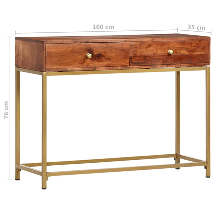 Table Console 100X35X76 Cm Bois D'acacia Massif