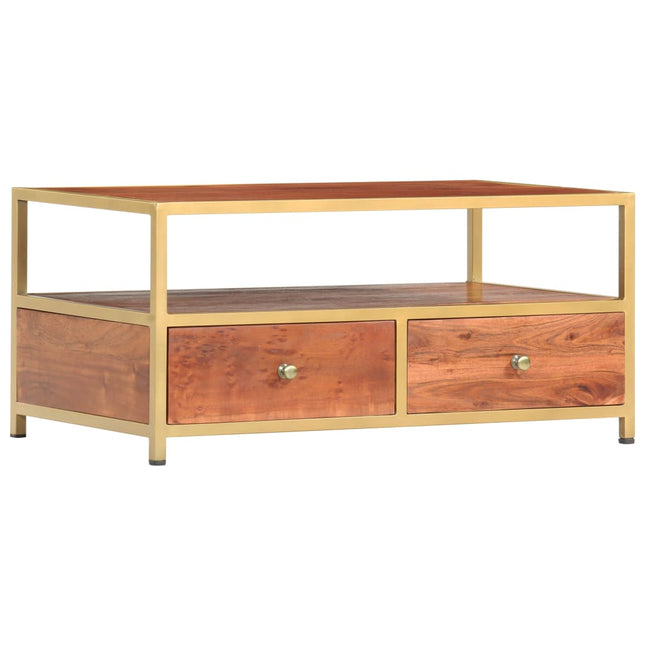 Table Basse 90 X 50 X 40 Cm Bois D'acacia Massif