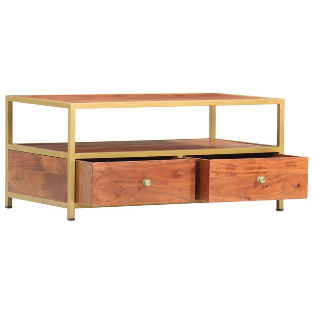 Table Basse 90 X 50 X 40 Cm Bois D'acacia Massif