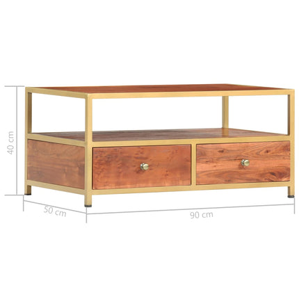 Table Basse 90 X 50 X 40 Cm Bois D'acacia Massif