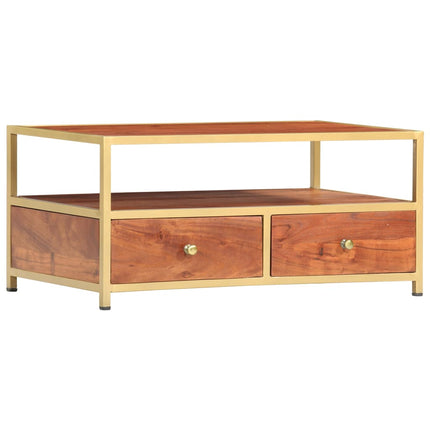 Table Basse 90 X 50 X 40 Cm Bois D'acacia Massif