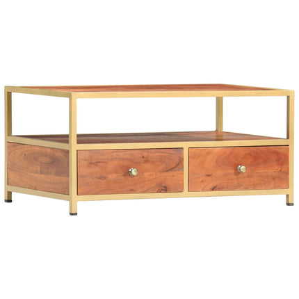 Table Basse 90 X 50 X 40 Cm Bois D'acacia Massif
