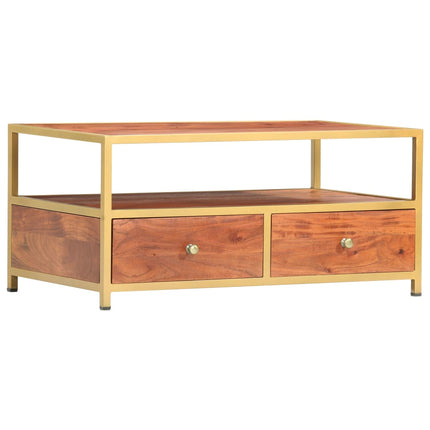 Table Basse 90 X 50 X 40 Cm Bois D'acacia Massif