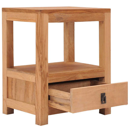 Table De Chevet 40X30X50 Cm Bois De Teck Massif