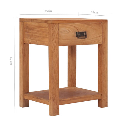 Table De Chevet 35X35X50 Cm Bois De Teck Massif