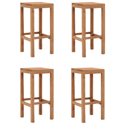 Tabourets De Bar Lot De 2 Bois De Teck Massif