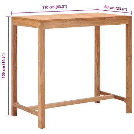 Table De Bar De Jardin Bois De Teck Solide