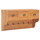 Porte-Manteau Mural 80X25X45 Cm Bois De Teck Solide