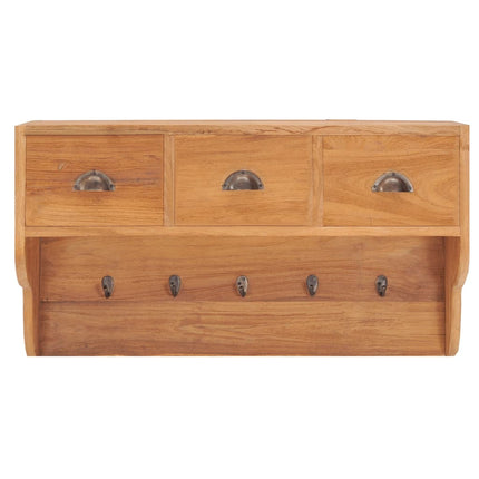 Porte-Manteau Mural 80X25X45 Cm Bois De Teck Solide