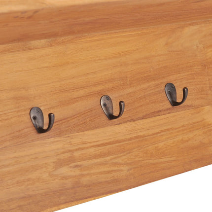 Porte-Manteau Mural 80X25X45 Cm Bois De Teck Solide