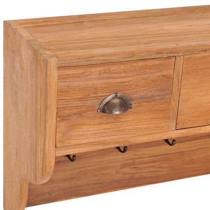 Porte-Manteau Mural 80X25X45 Cm Bois De Teck Solide