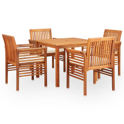 Ensemble À Manger D'extérieur 3 Pcs Et Coussins Acacia Solide