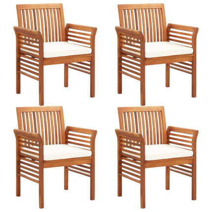 Ensemble À Manger D'extérieur 5 Pcs Et Coussins Acacia Solide