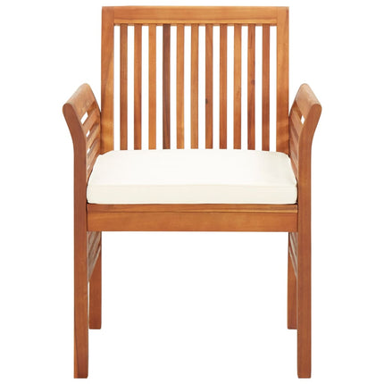 Ensemble À Manger D'extérieur 5 Pcs Et Coussins Acacia Solide