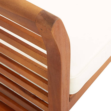 Ensemble À Manger D'extérieur 5 Pcs Et Coussins Acacia Solide