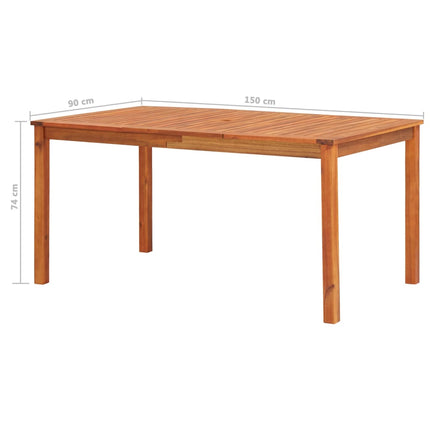 Ensemble À Manger D'extérieur 5 Pcs Et Coussins Acacia Solide