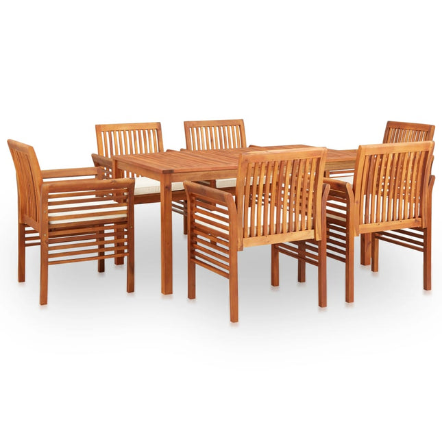 Ensemble À Manger D'extérieur 5 Pcs Et Coussins Acacia Solide