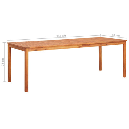 Ensemble À Manger D'extérieur 7 Pcs Et Coussins Acacia Solide