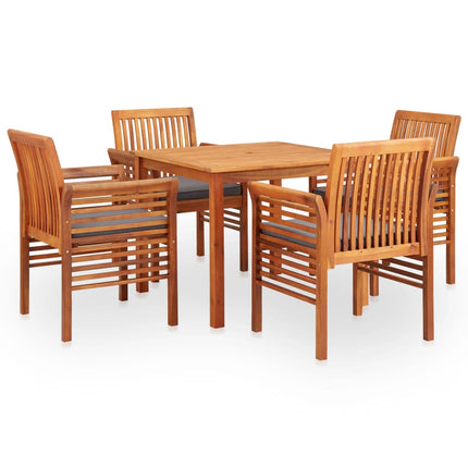 Ensemble À Manger D'extérieur 3 Pcs Et Coussins Acacia Solide